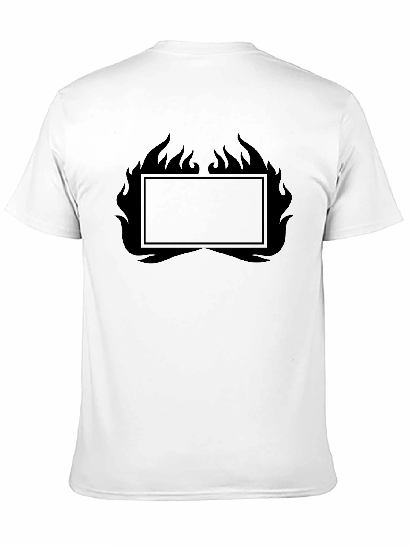 Mens Black Graphic T-Shirt - Flames Design