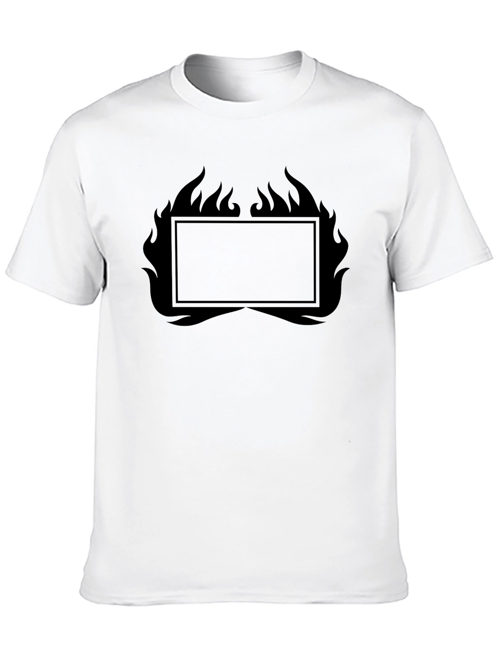 Mens Black Graphic T-Shirt - Flames Design