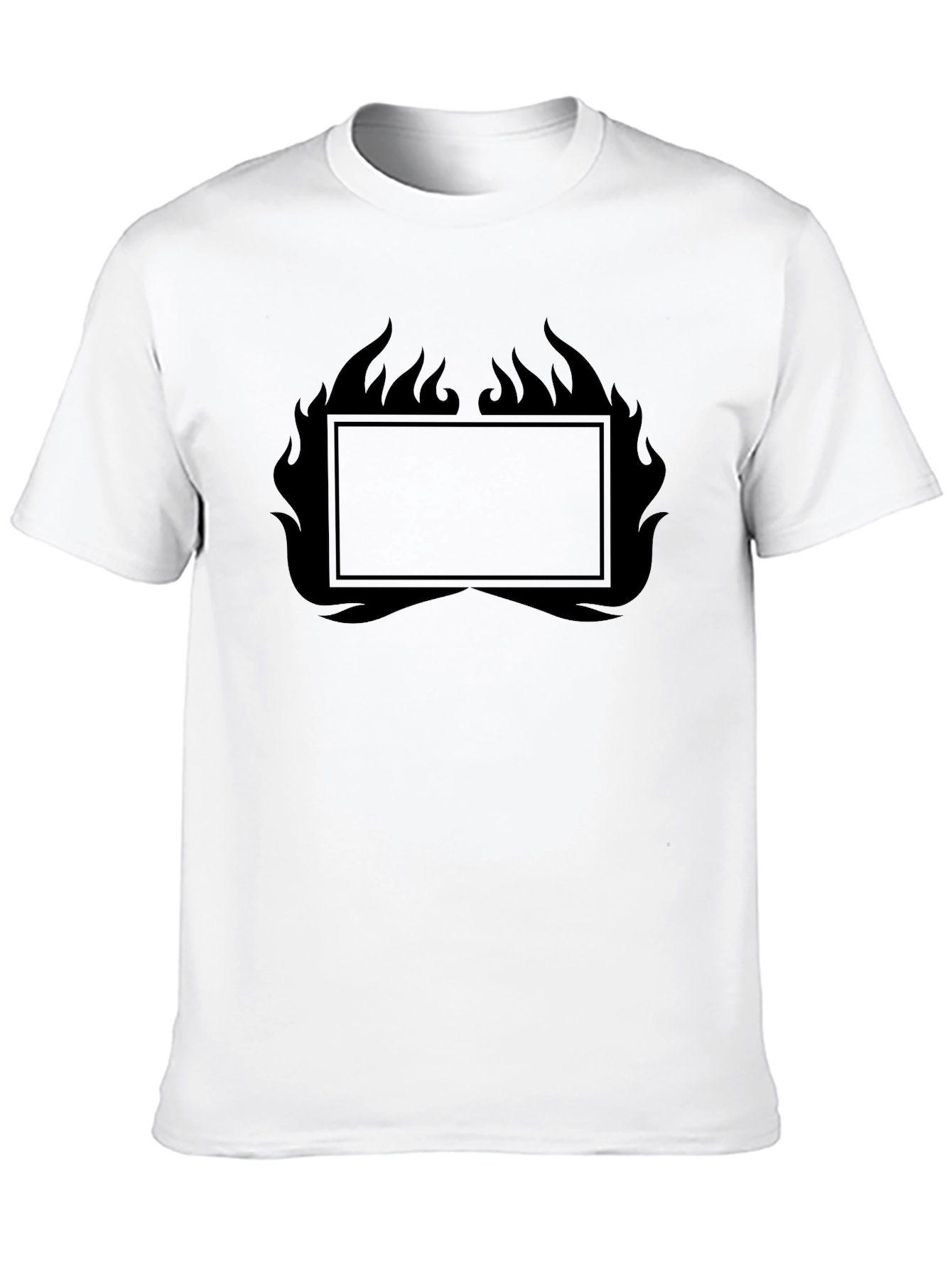 Mens Black Graphic T-Shirt - Flames Design