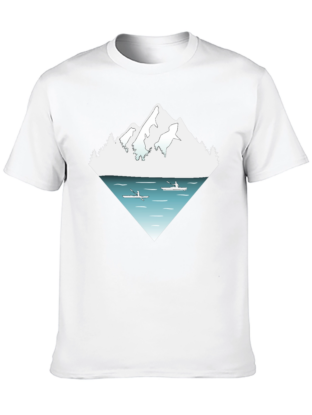 Mountain Lake Kayak Graphic Tee - Nature Adventure Shirt