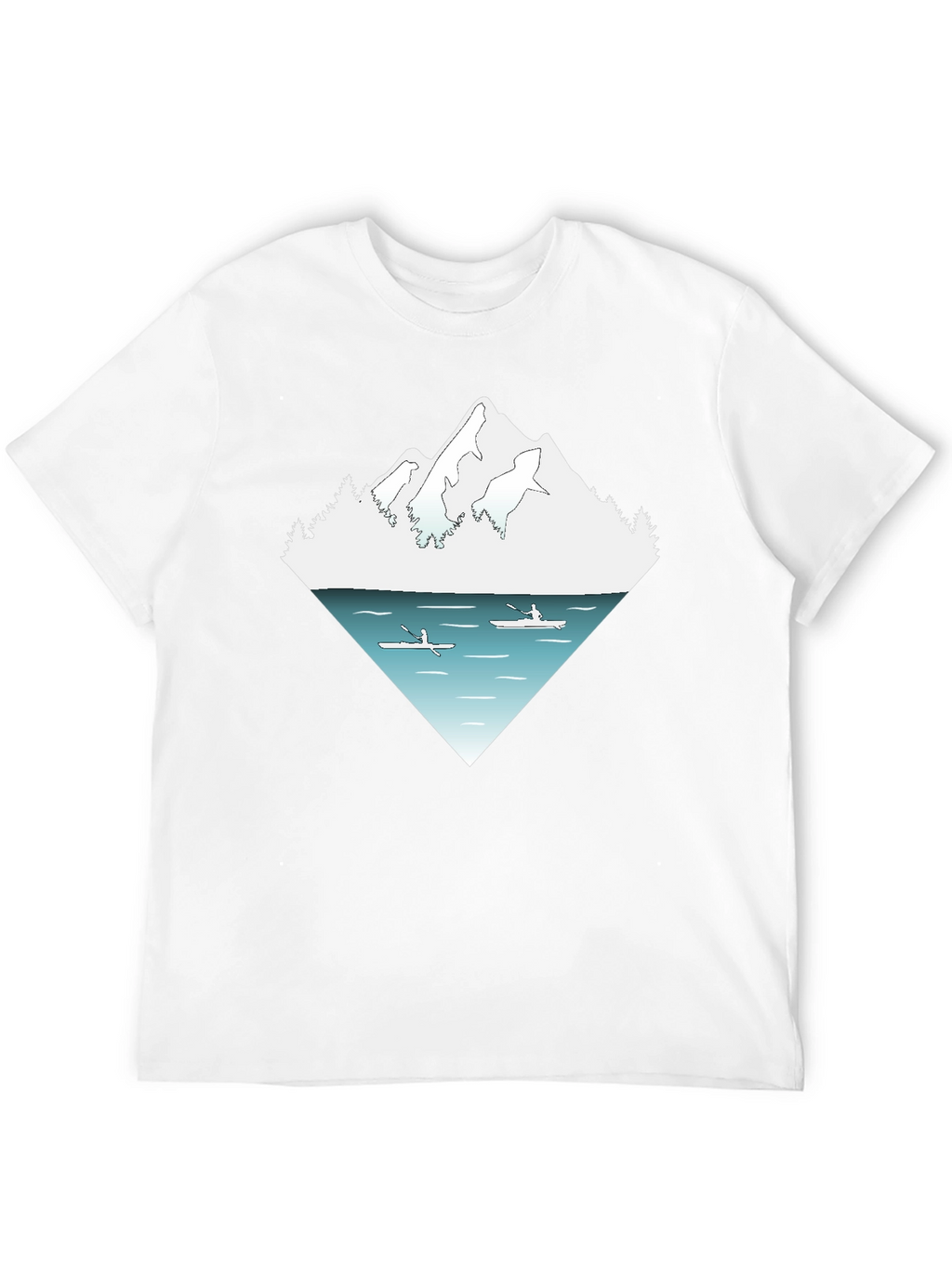 Mountain Lake Kayak Graphic Tee - Nature Adventure Shirt