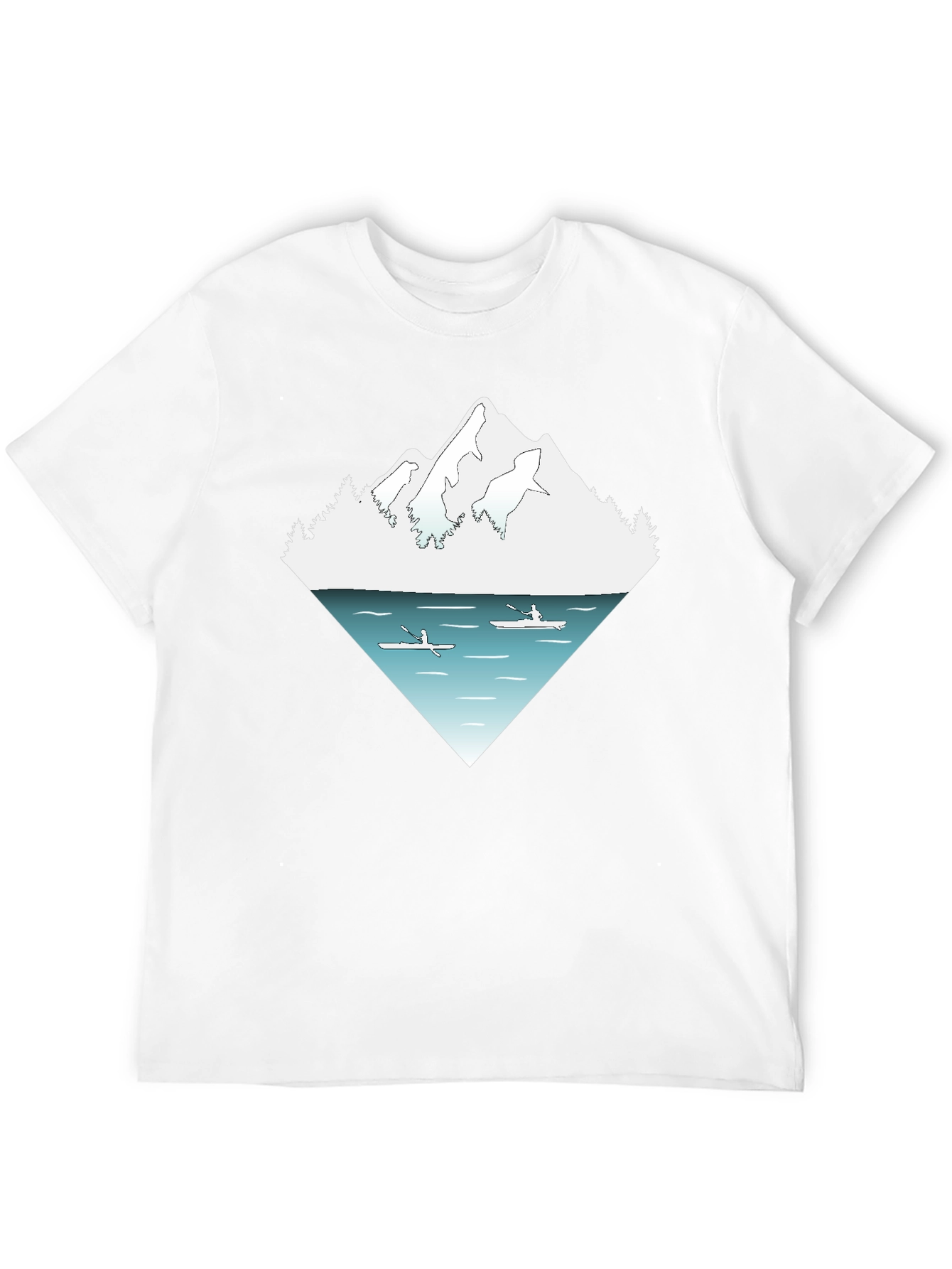 Mountain Lake Kayak Graphic Tee - Nature Adventure Shirt