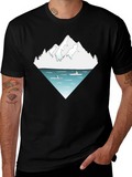 Mountain Lake Kayak Graphic Tee - Nature Adventure Shirt