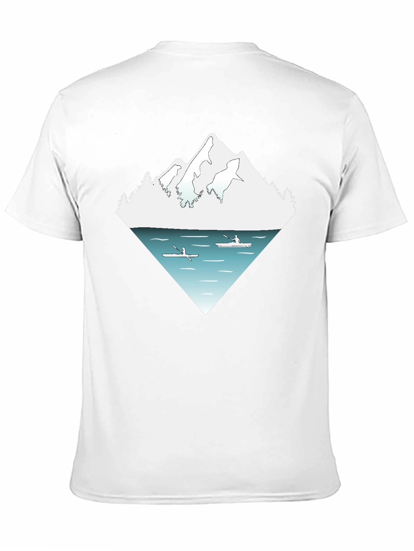 Mountain Lake Kayak Graphic Tee - Nature Adventure Shirt