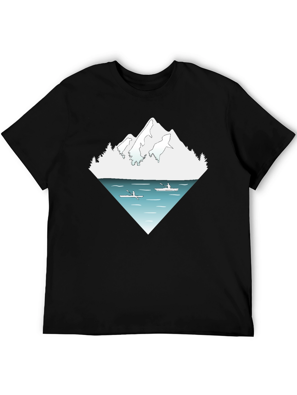 Mountain Lake Kayak Graphic Tee - Nature Adventure Shirt