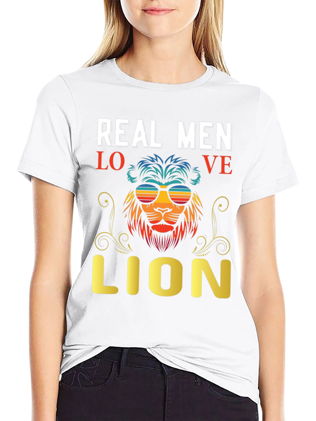 Real Men Love Lion T-Shirt - Unique Lion Graphic Tee