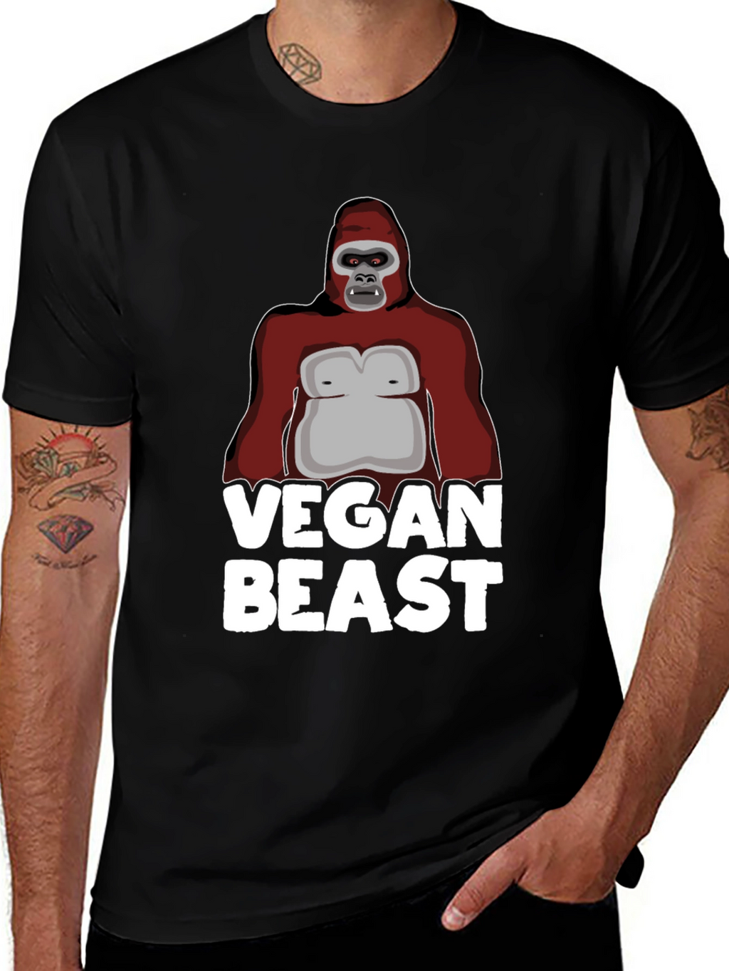 Vegan Beast Graphic T-Shirt - Animal Lover Tee