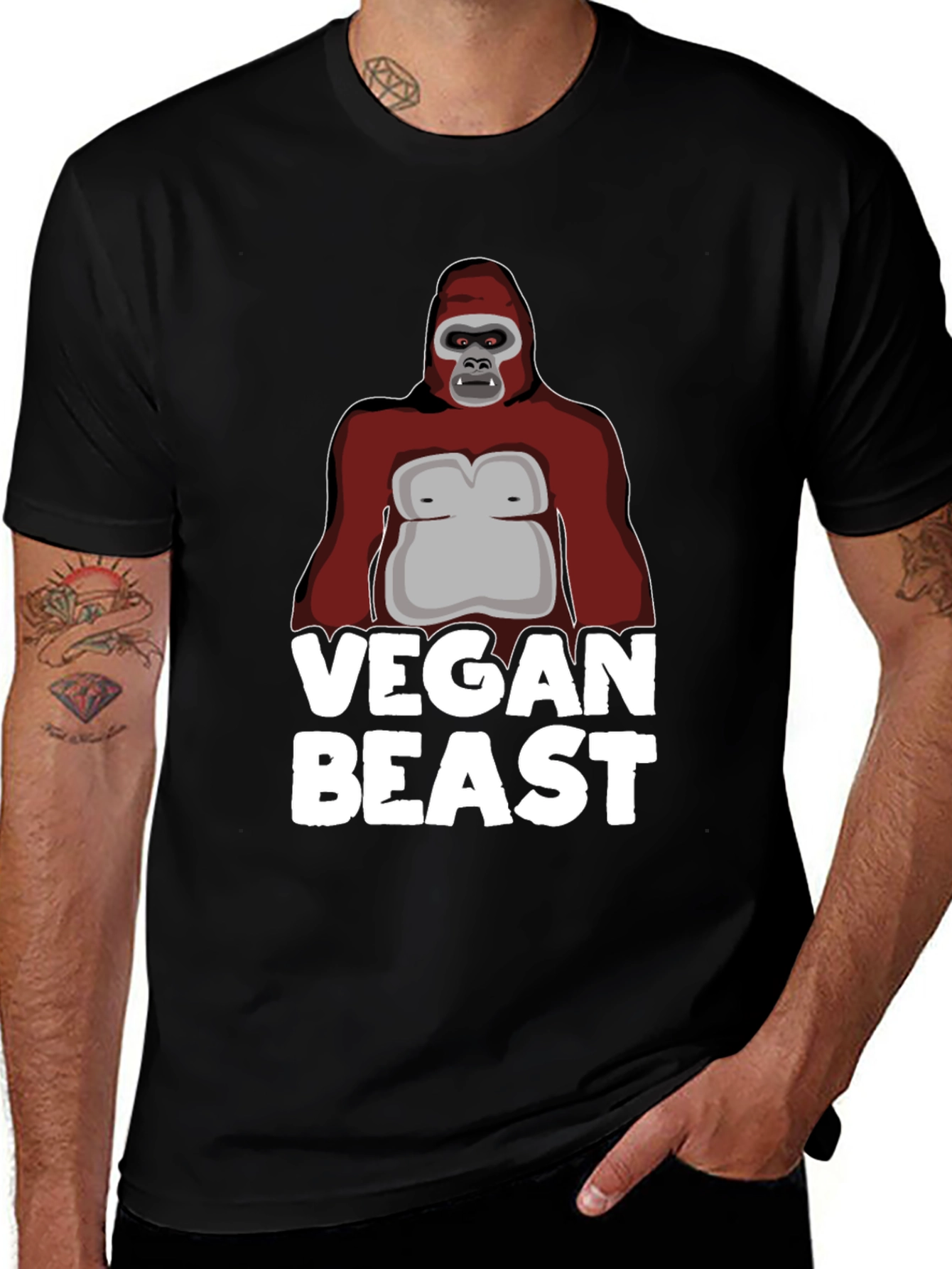 Vegan Beast Graphic T-Shirt - Animal Lover Tee