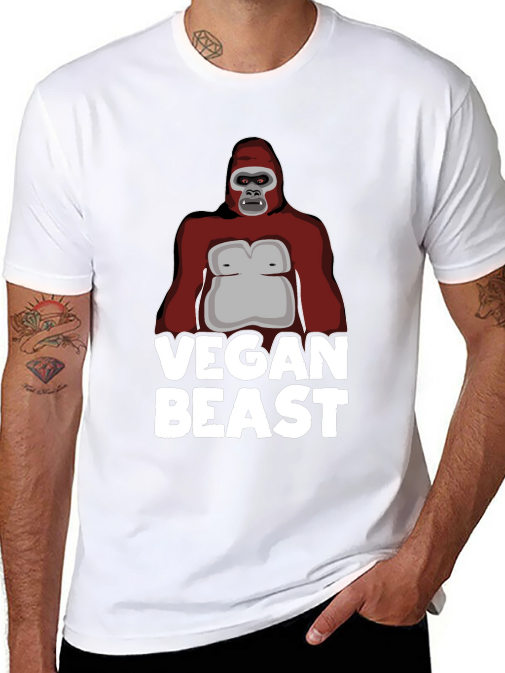 Vegan Beast Graphic T-Shirt - Animal Lover Tee