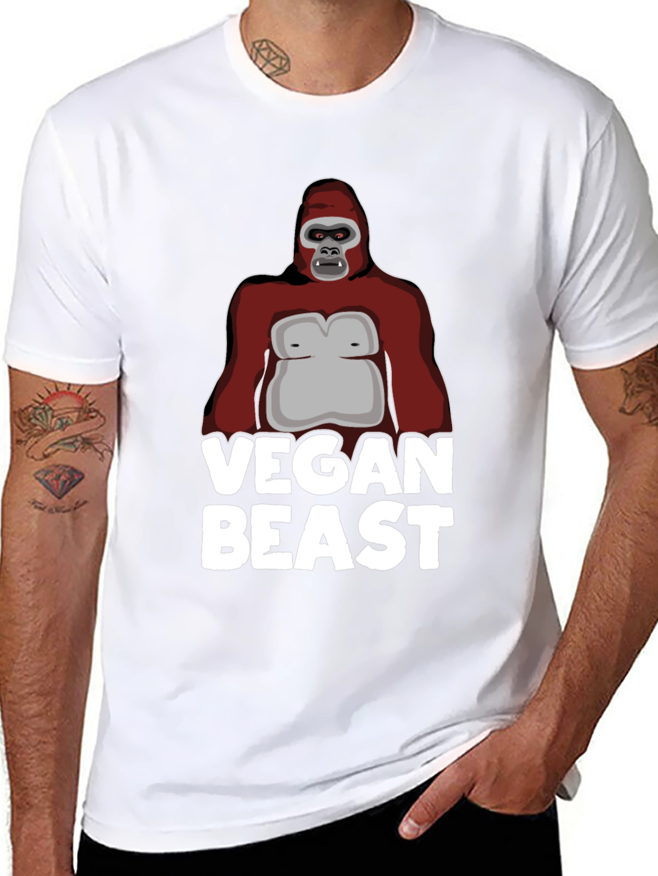 Vegan Beast Graphic T-Shirt - Animal Lover Tee