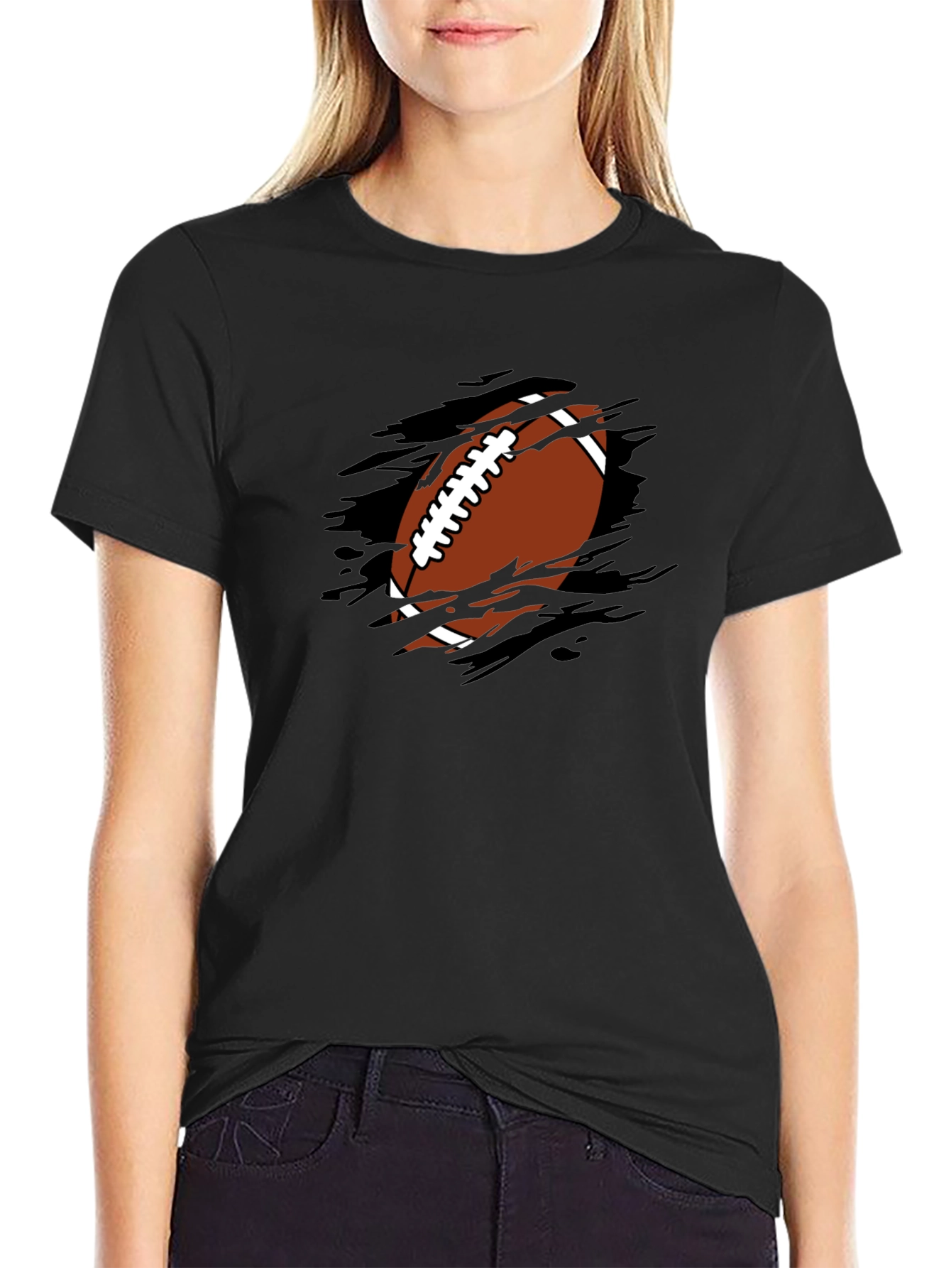 Football Graphic T-Shirt - Black