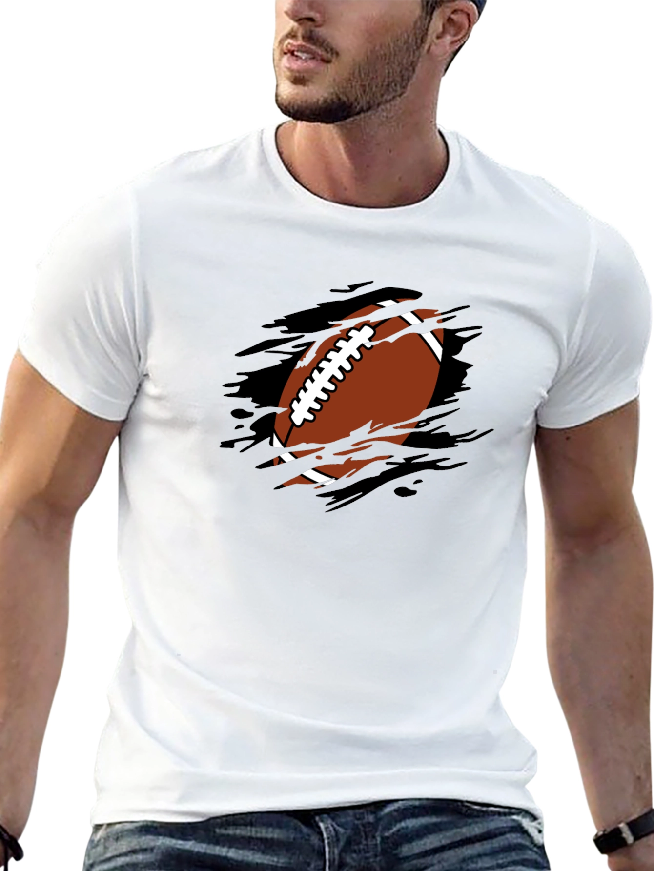Football Graphic T-Shirt - Black