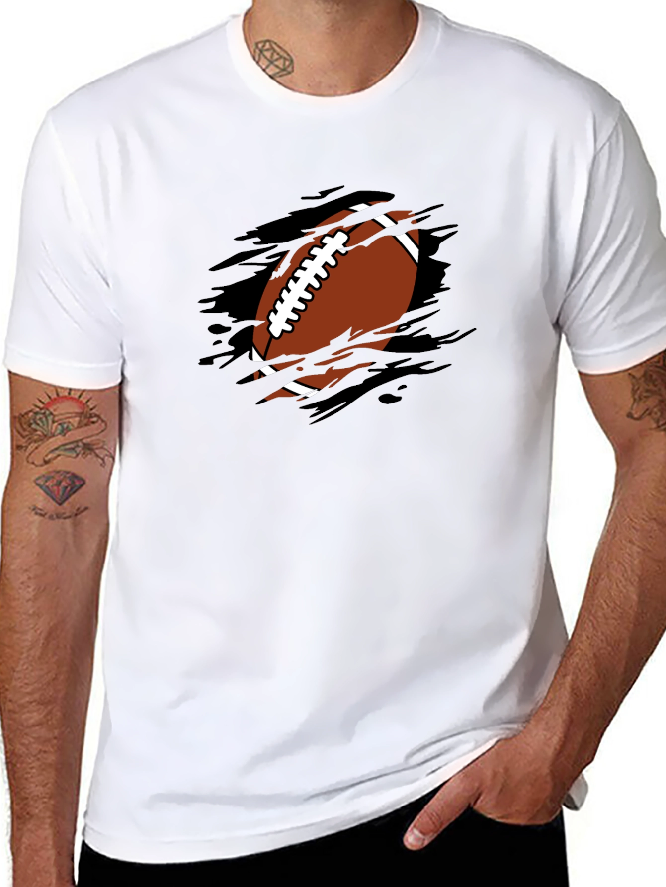 Football Graphic T-Shirt - Black
