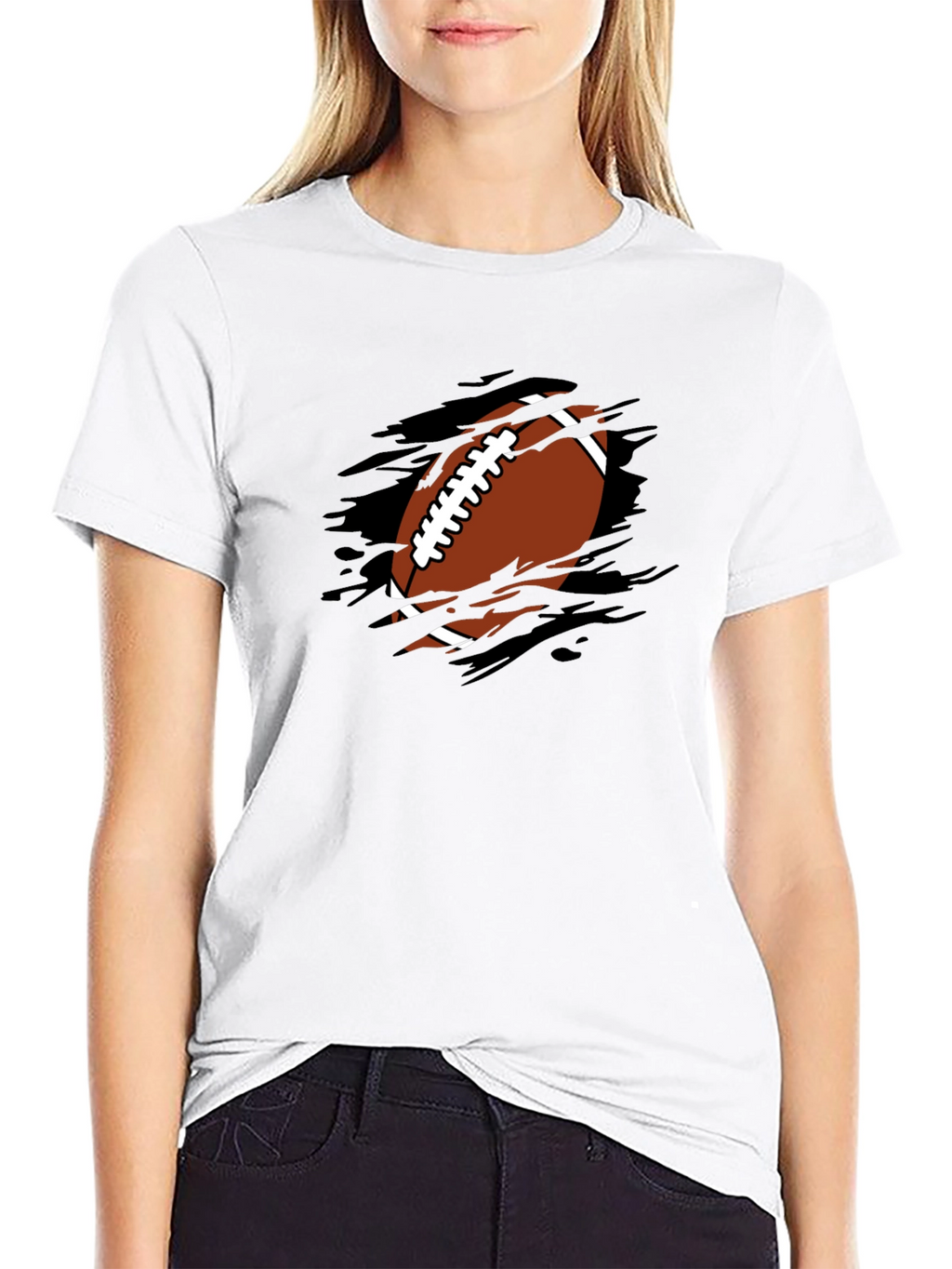 Football Graphic T-Shirt - Black