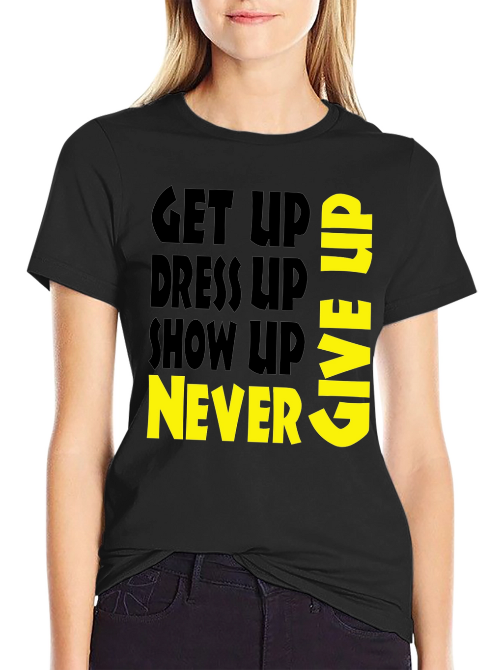 Motivational Graphic Tee: Never Give Up