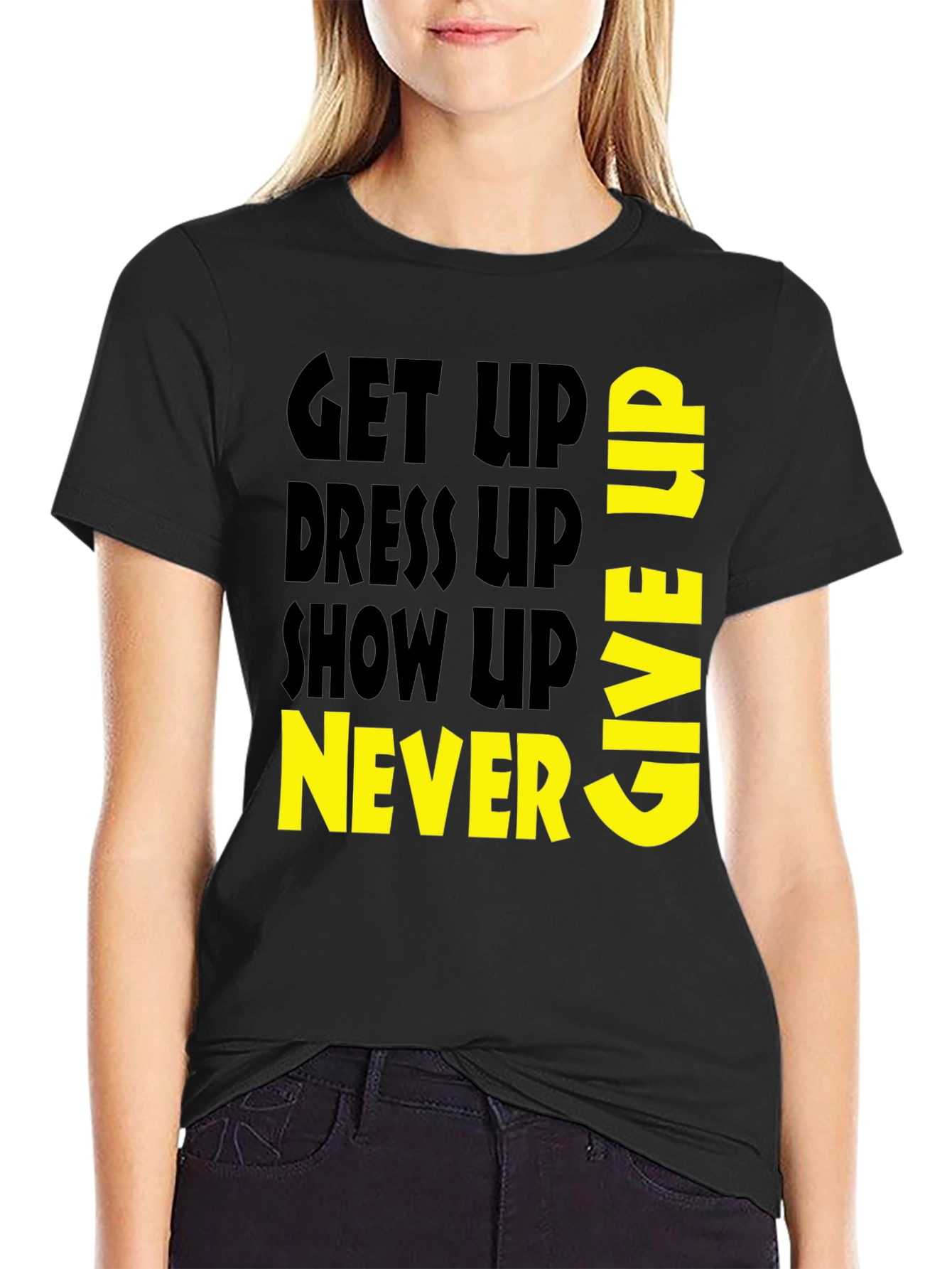 Motivational Graphic Tee: Never Give Up
