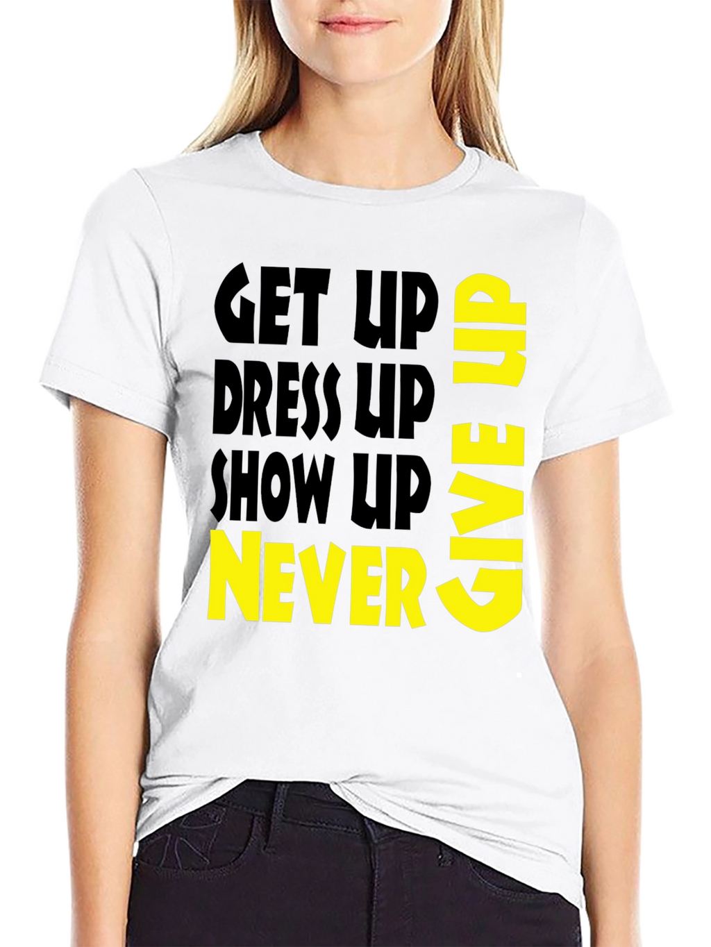 Motivational Graphic Tee: Never Give Up