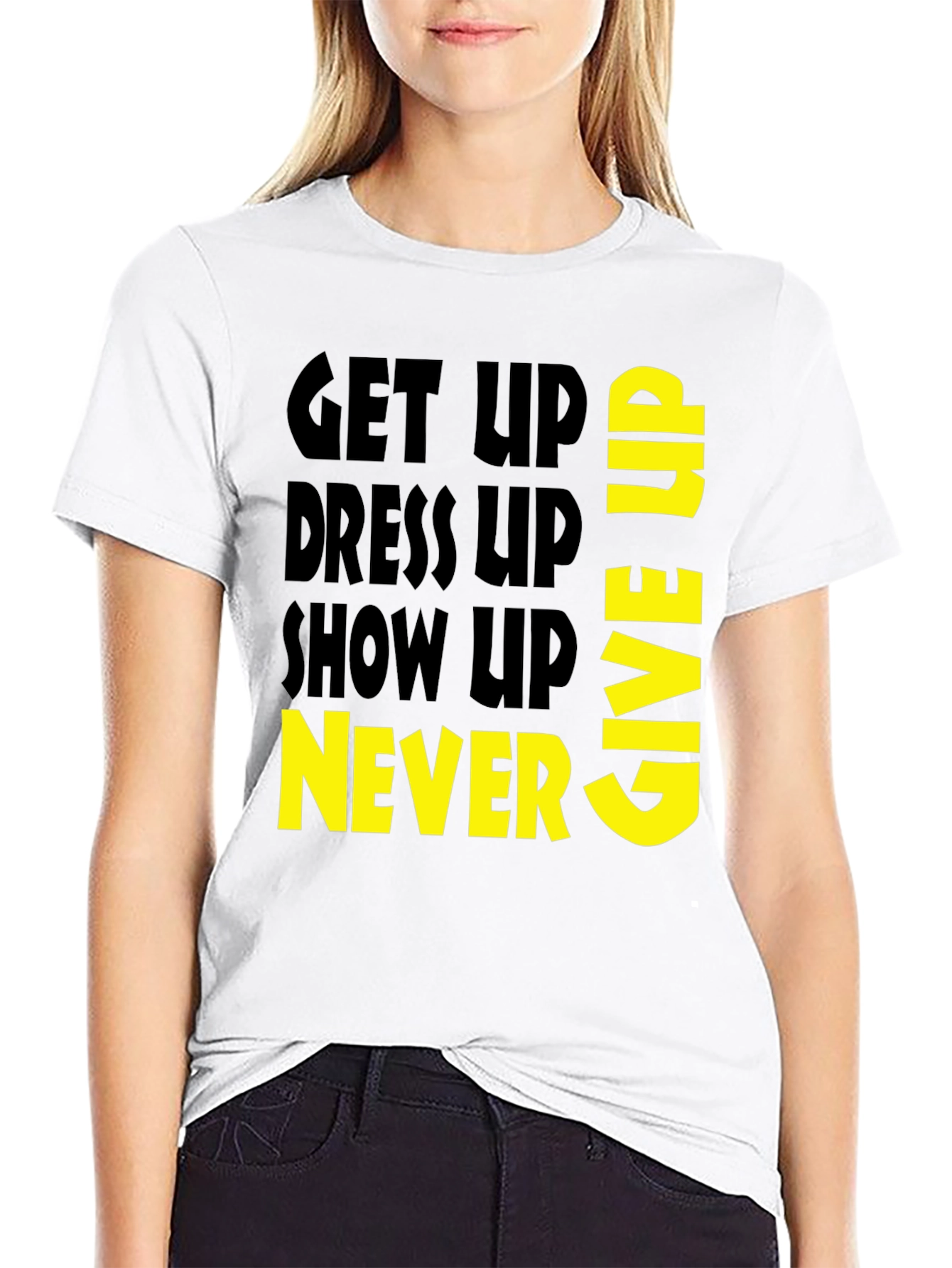 Motivational Graphic Tee: Never Give Up