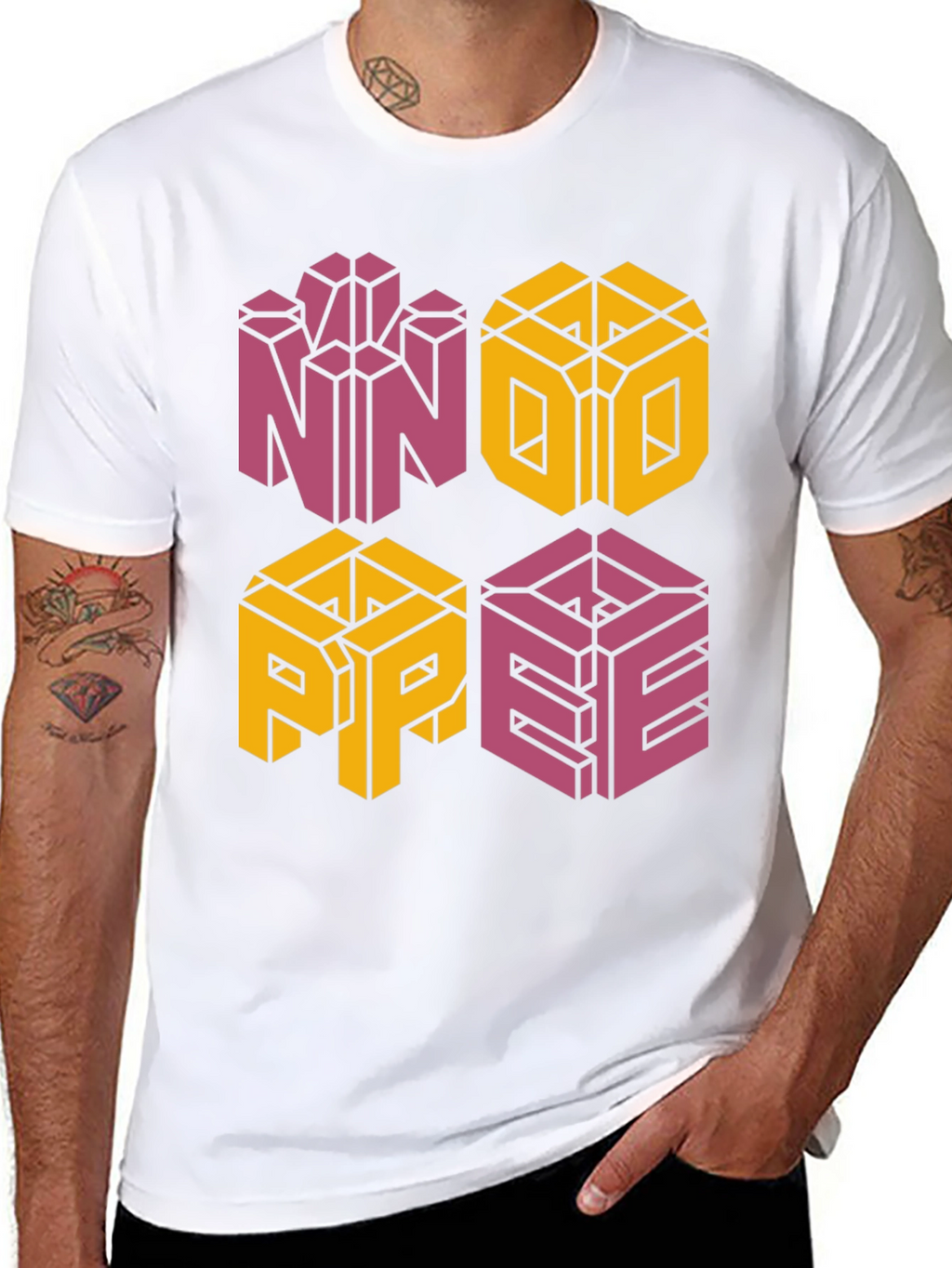 Retro NOPE Graphic Tee - Unique Geometric Design