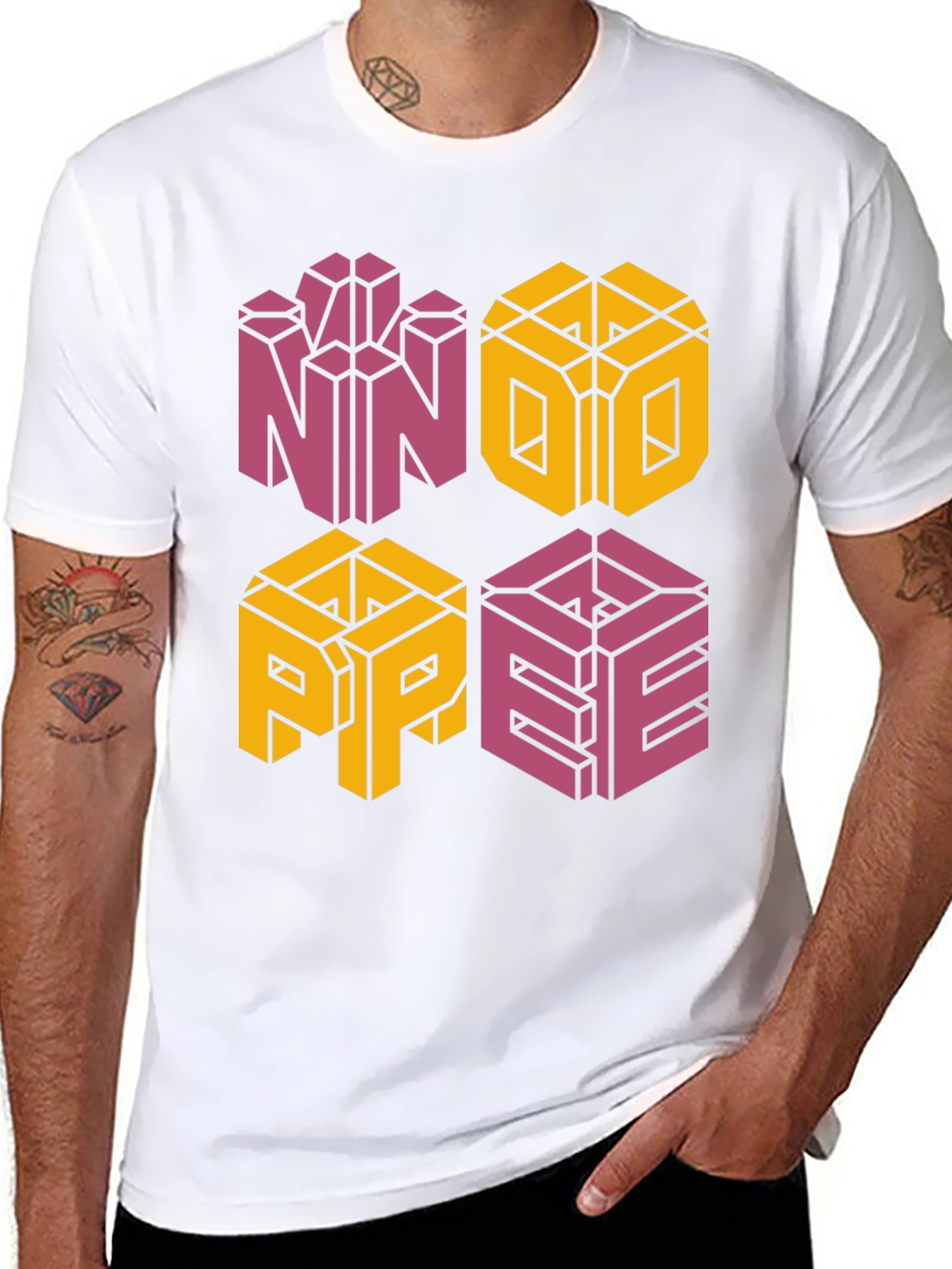 Retro NOPE Graphic Tee - Unique Geometric Design