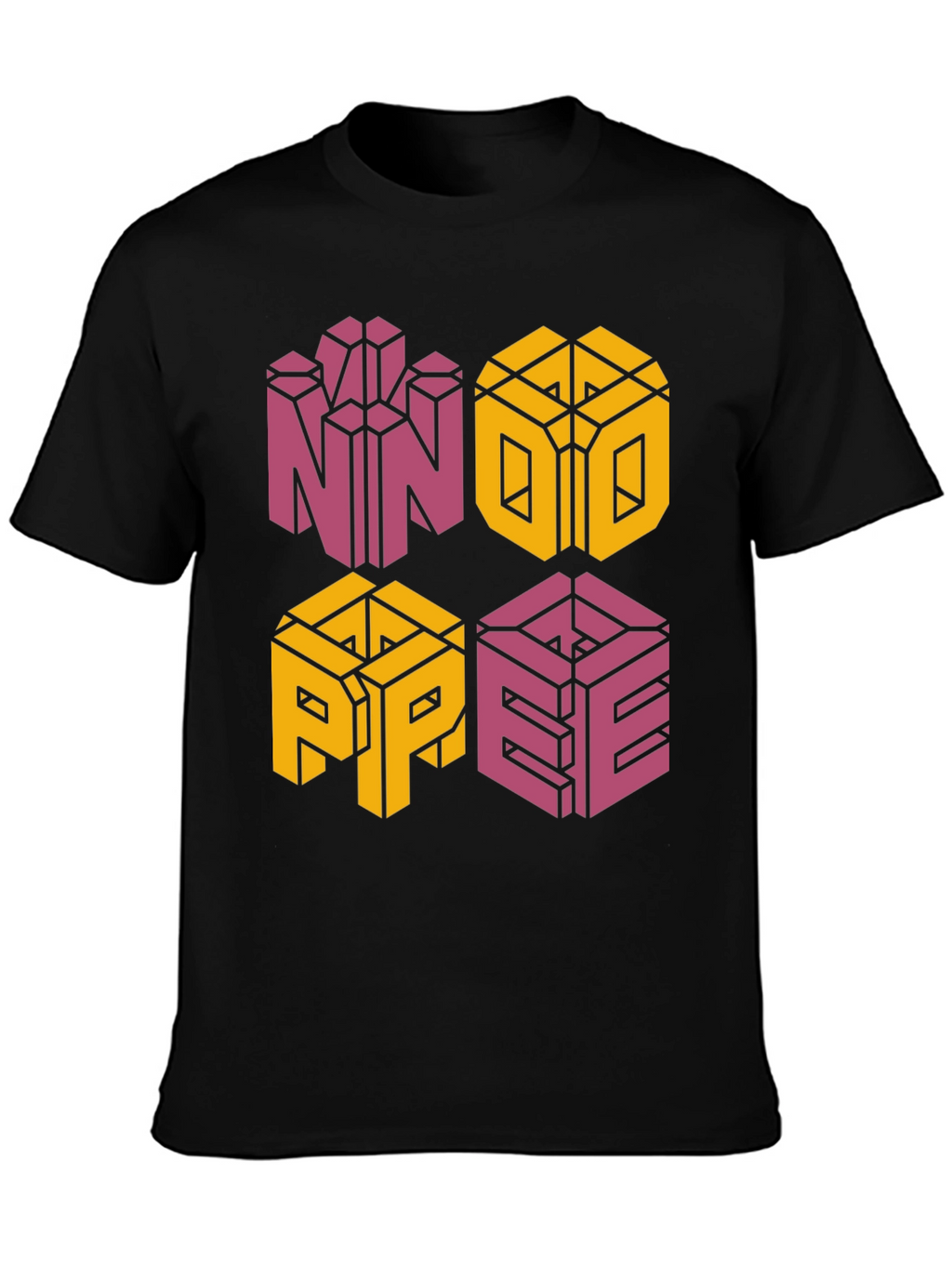 Retro NOPE Graphic Tee - Unique Geometric Design