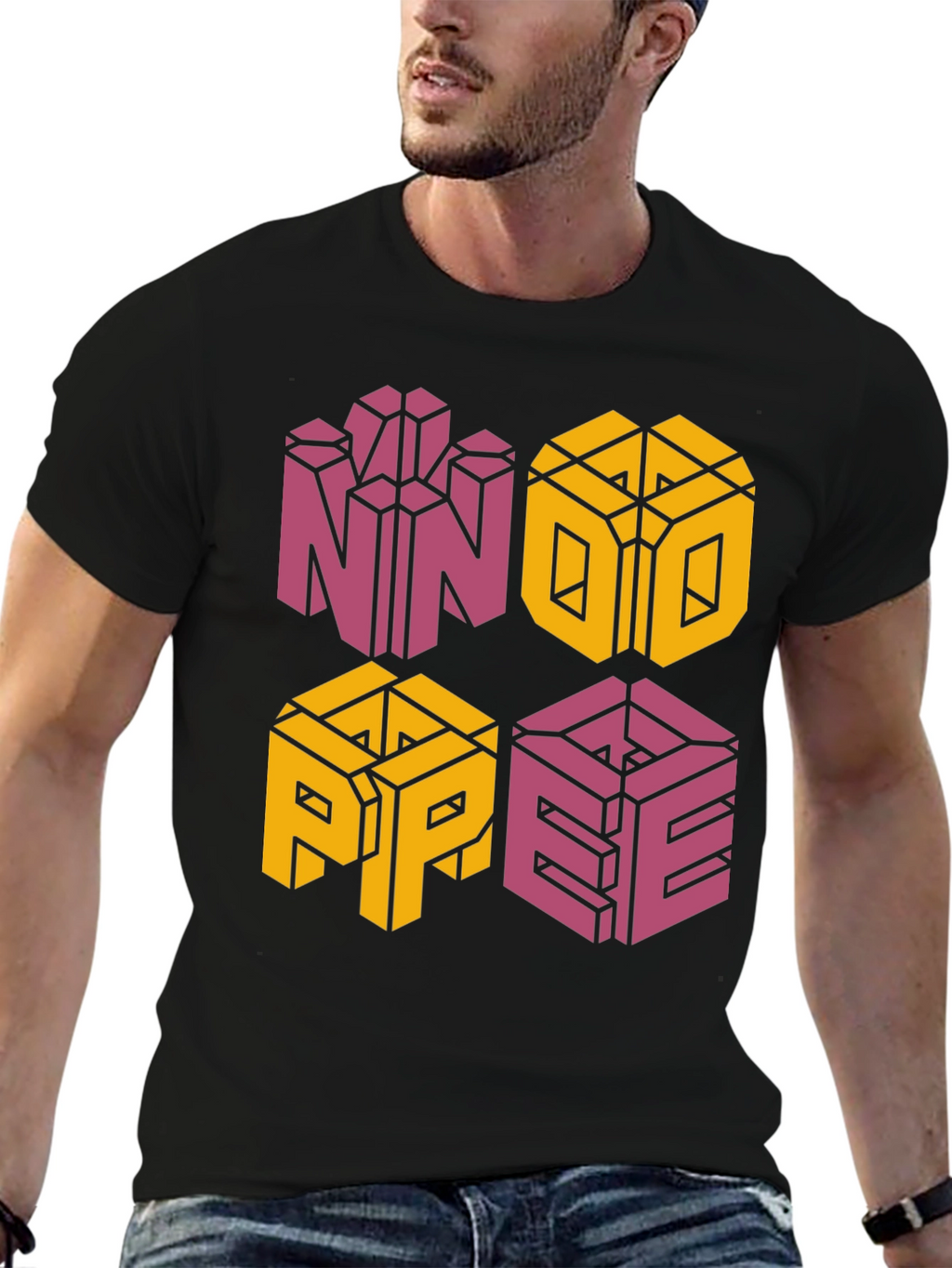 Retro NOPE Graphic Tee - Unique Geometric Design