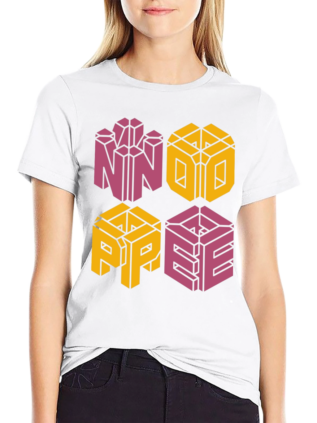 Retro NOPE Graphic Tee - Unique Geometric Design