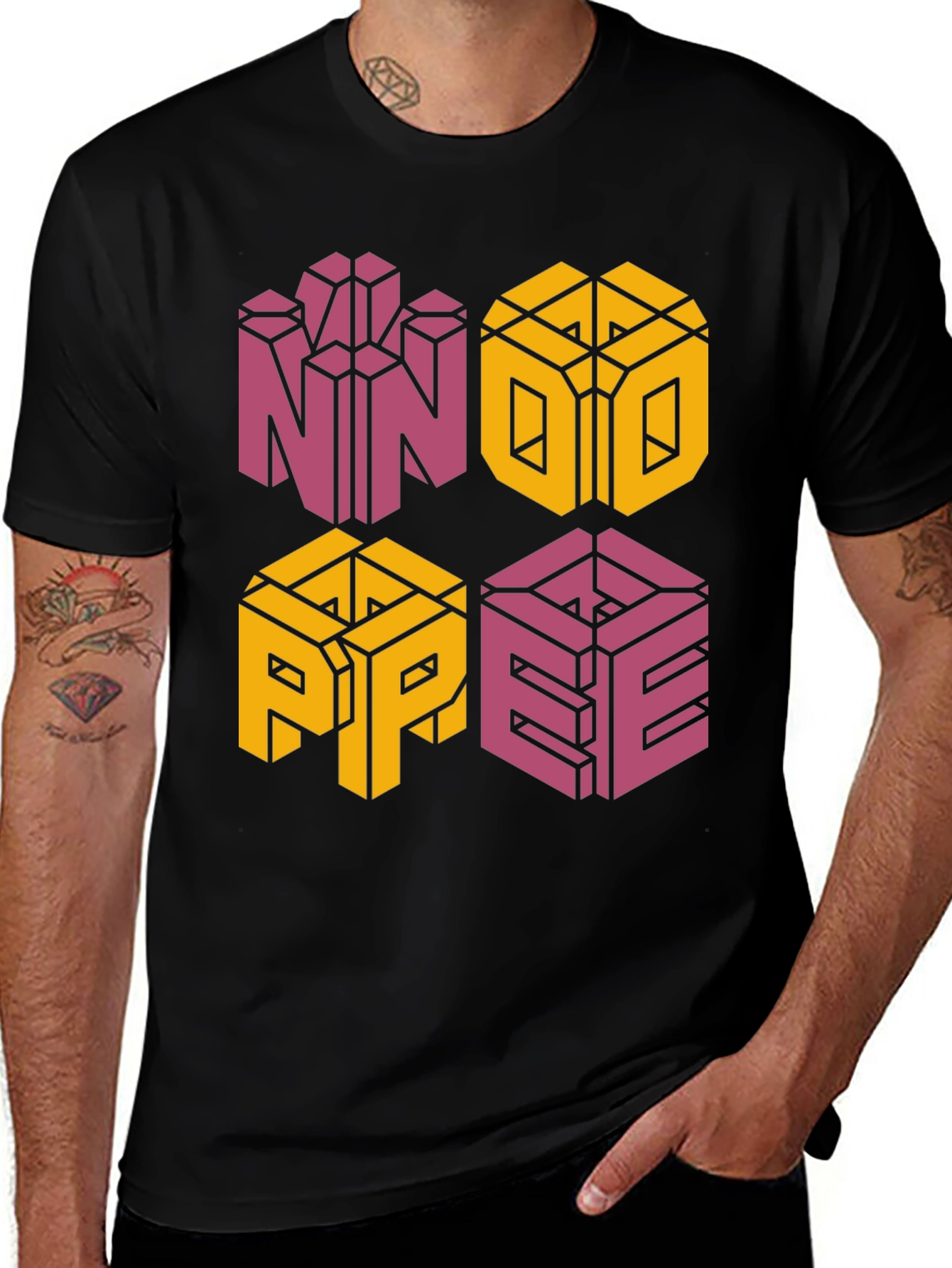 Retro NOPE Graphic Tee - Unique Geometric Design