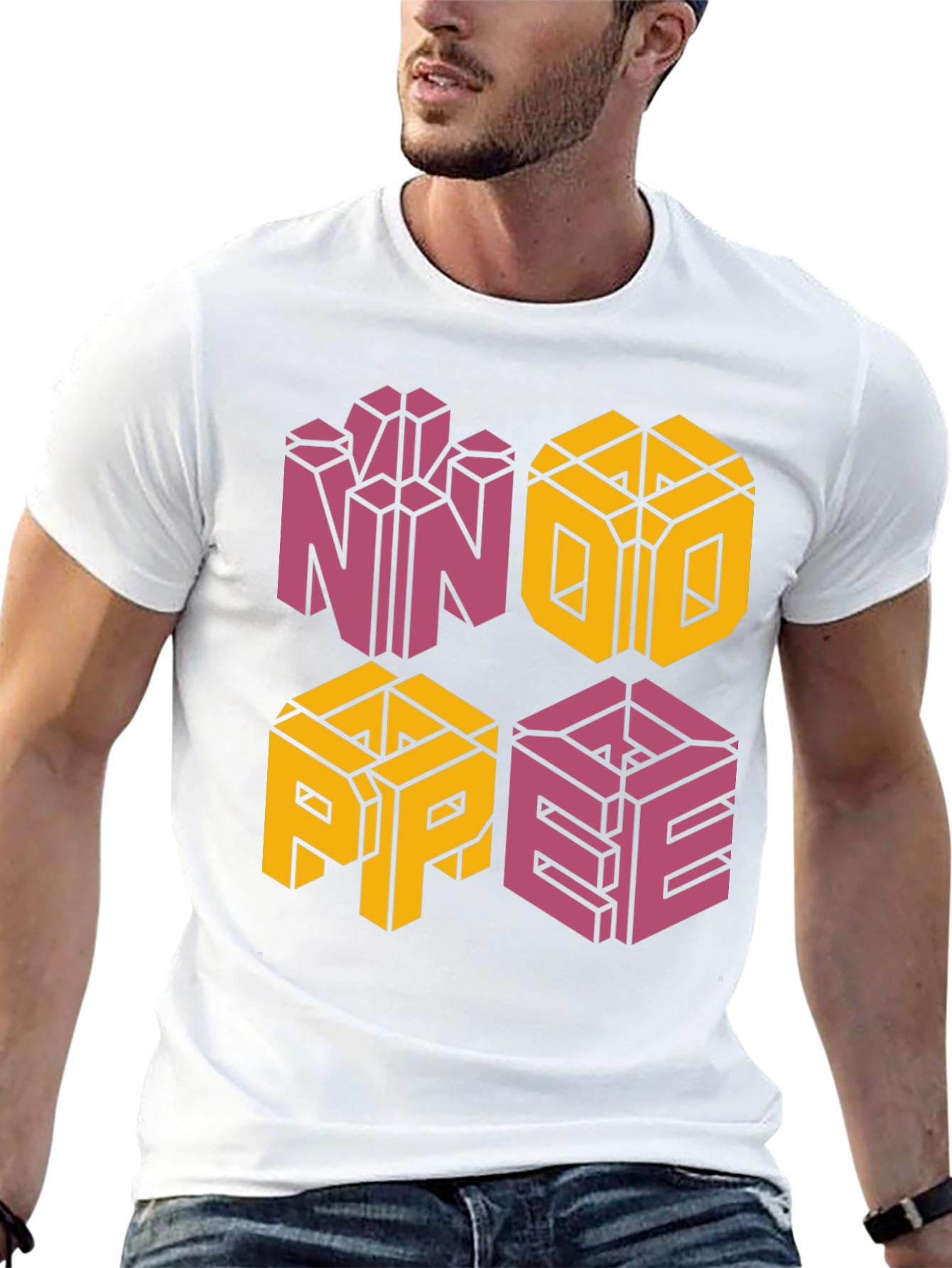 Retro NOPE Graphic Tee - Unique Geometric Design