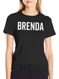 Brenda Black Cotton Graphic Tee Shirt