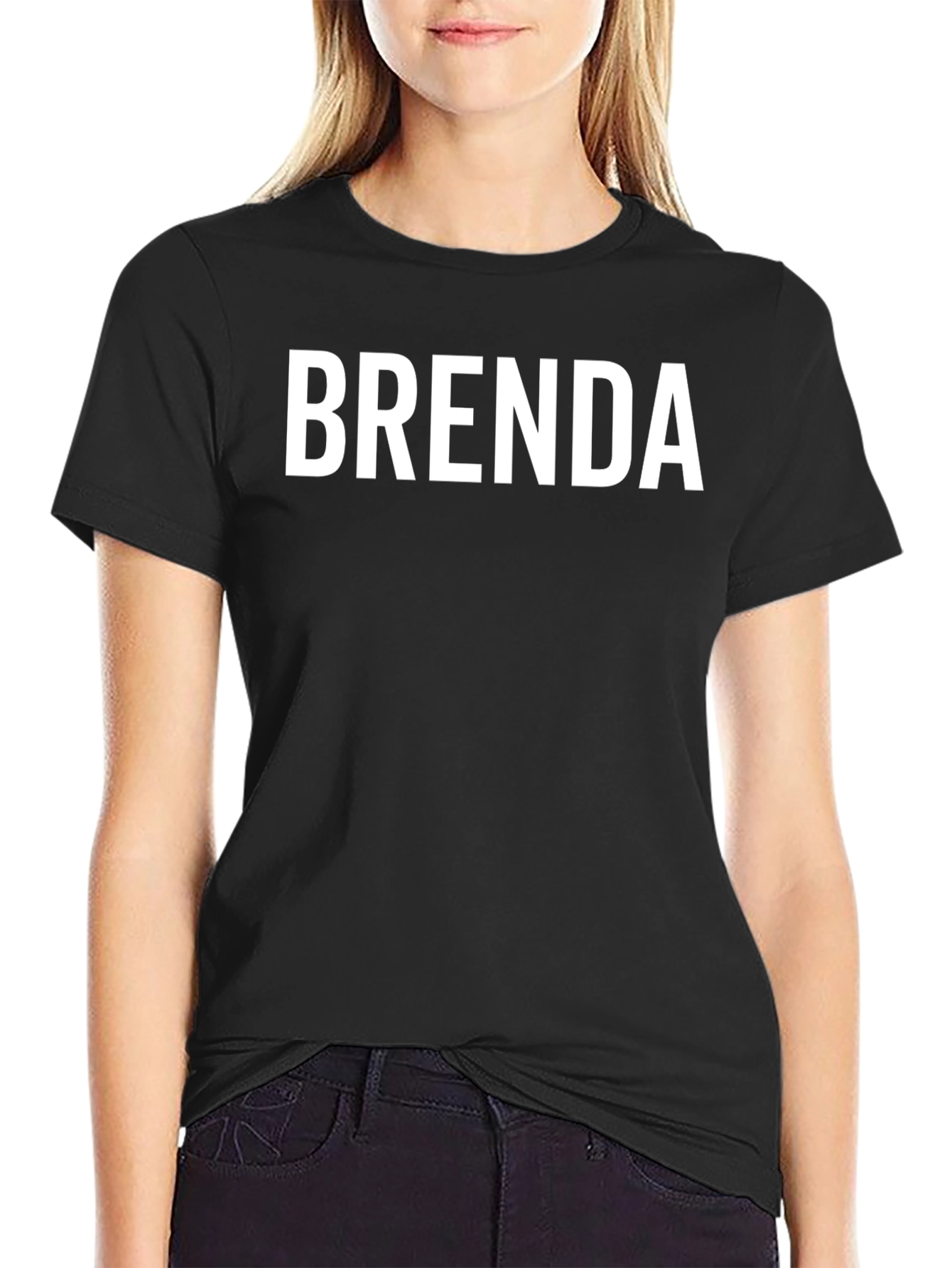 Brenda Black Cotton Graphic Tee Shirt