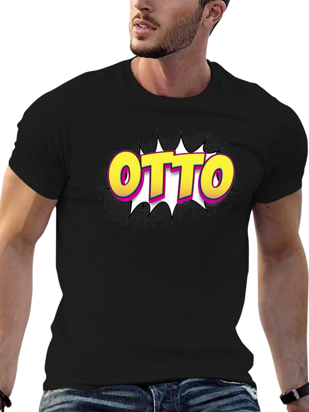 Otto Pop Art Graphic Black T-Shirt