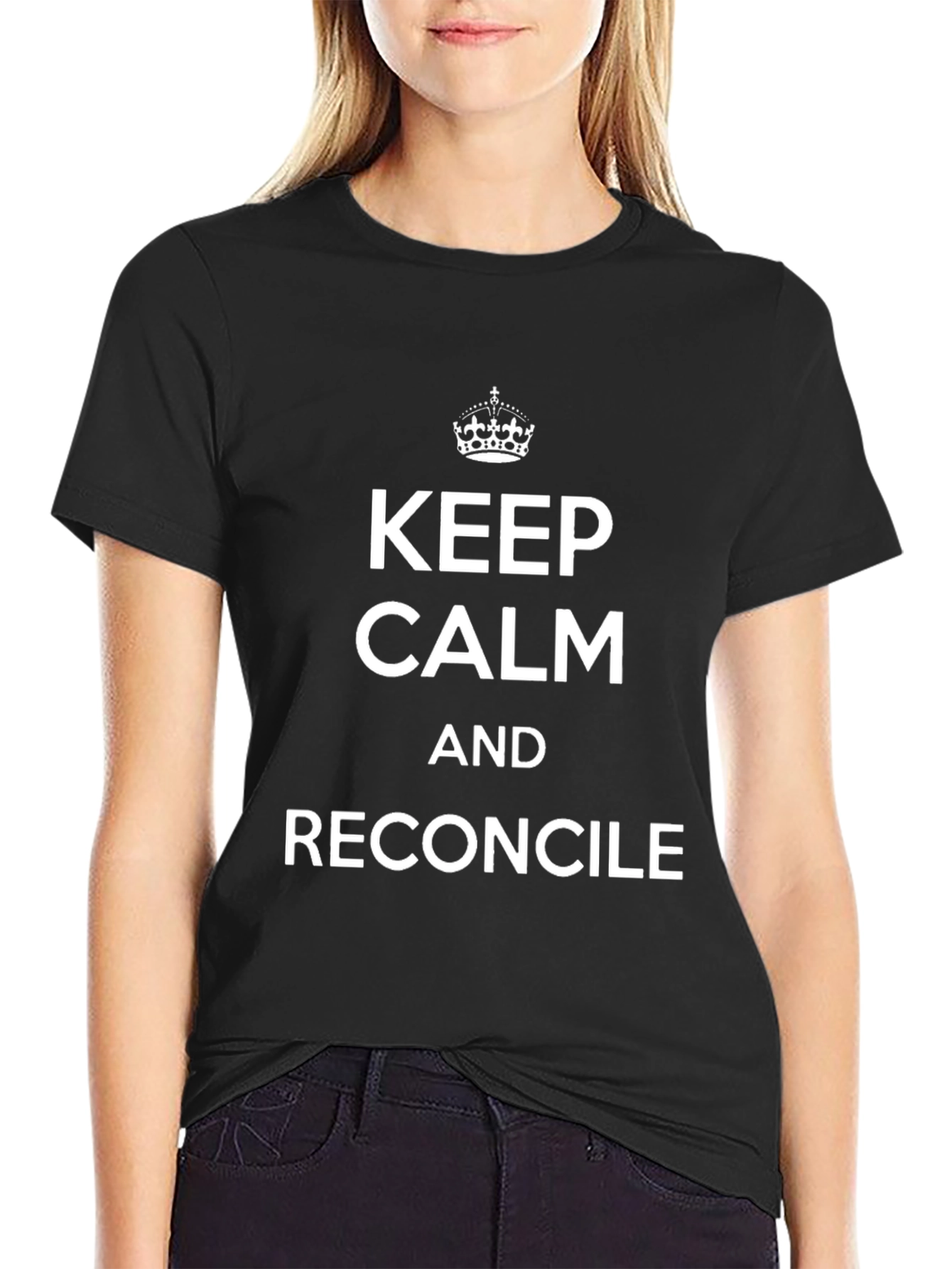 Keep Calm and Reconcile Black T-Shirt