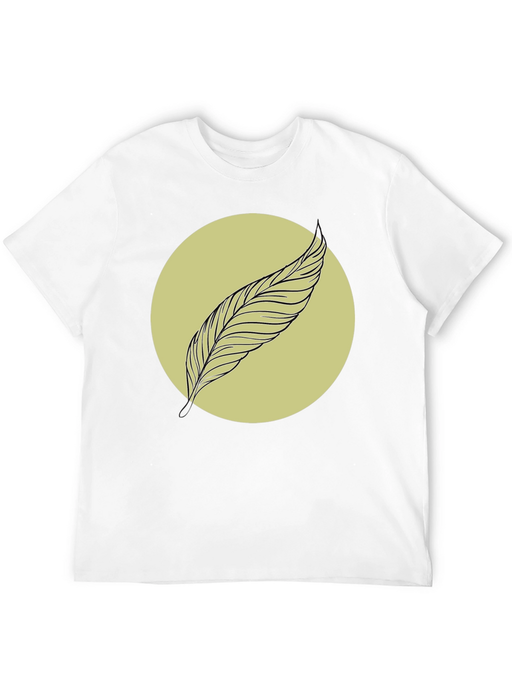 Feather Graphic Tee - Minimalist Black Shirt