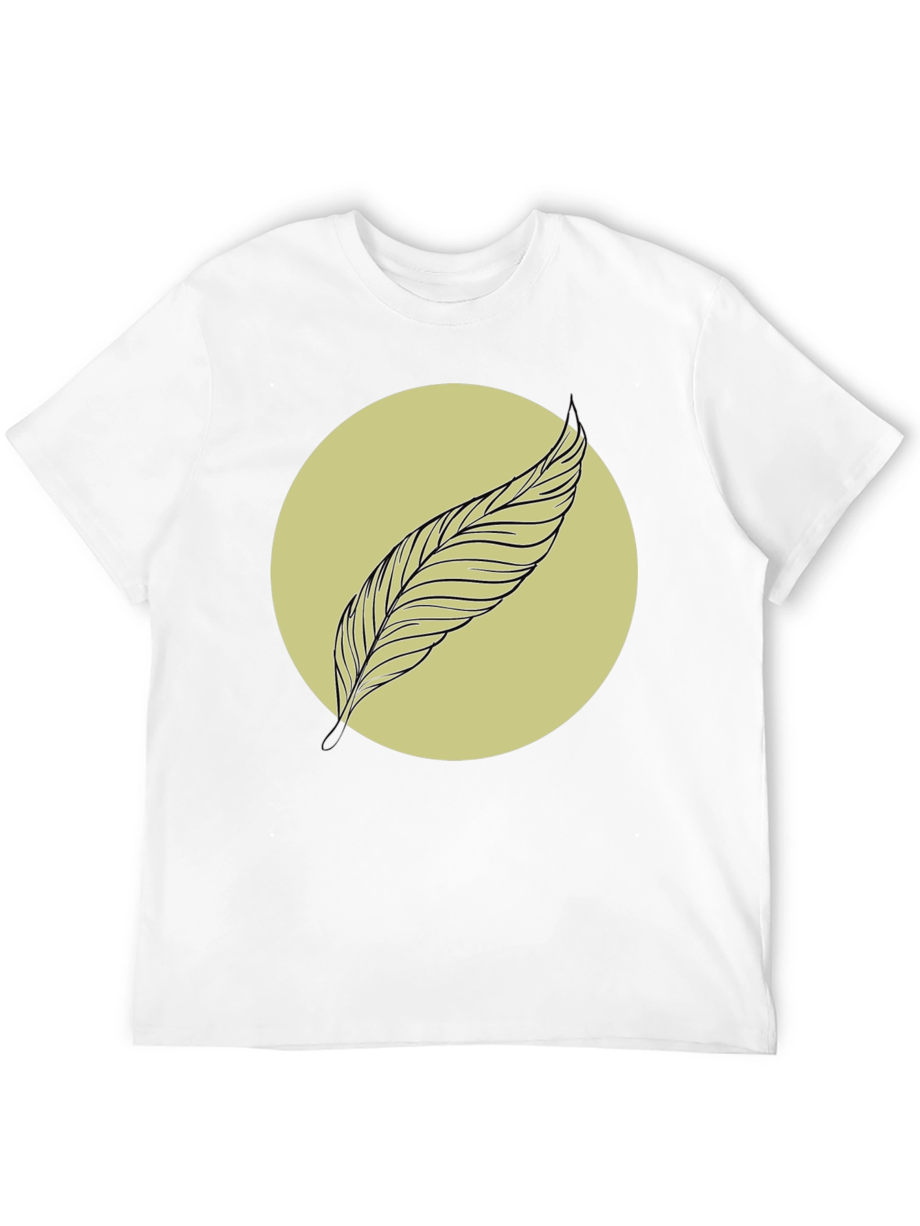 Feather Graphic Tee - Minimalist Black Shirt