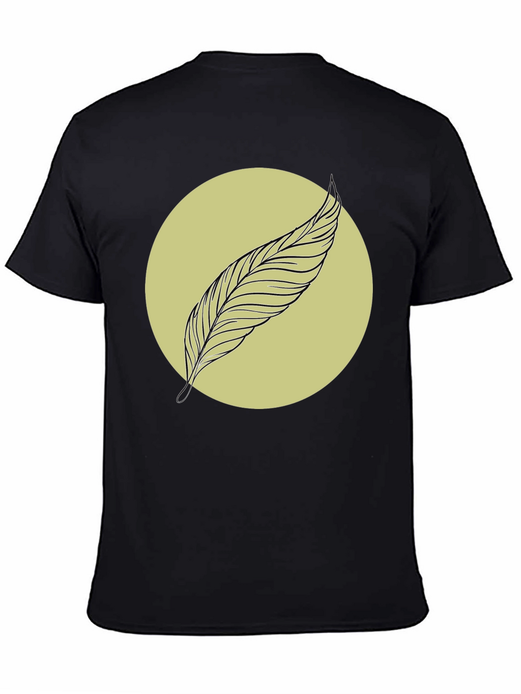 Feather Graphic Tee - Minimalist Black Shirt