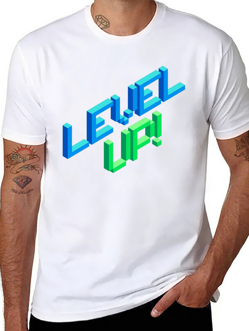 Level Up Black Graphic Tee for Gamers