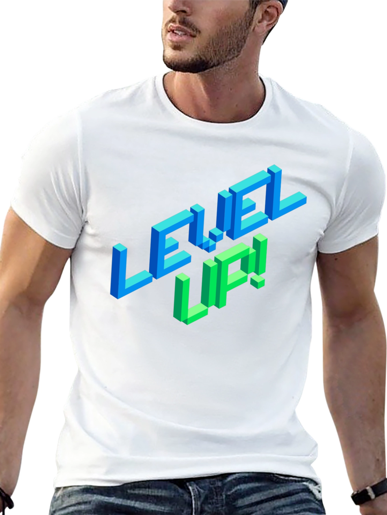 Level Up Black Graphic Tee for Gamers
