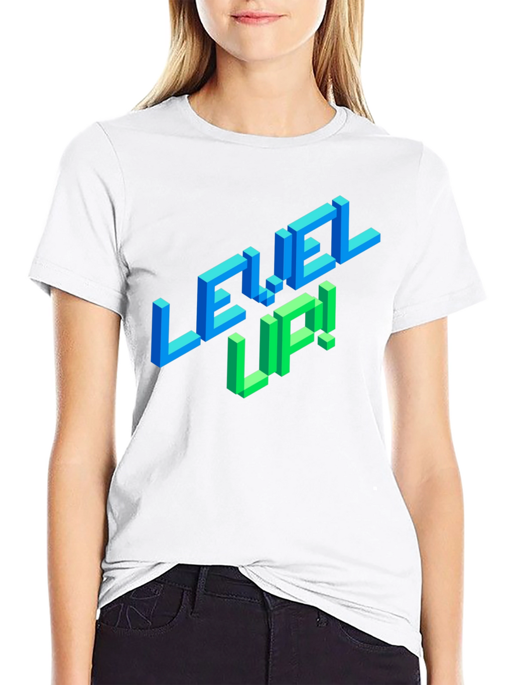 Level Up Black Graphic Tee for Gamers