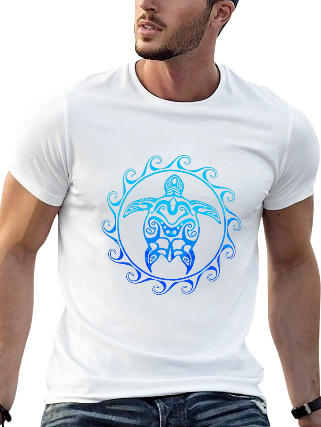 Tribal Turtle Graphic Tee - Black