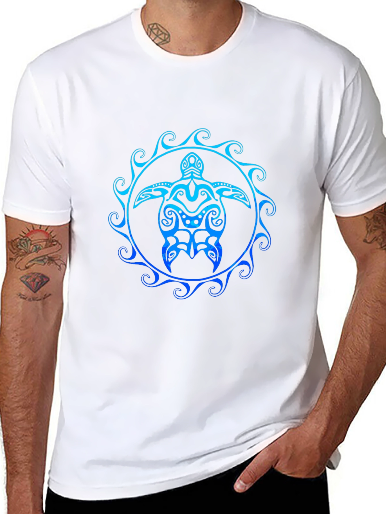 Tribal Turtle Graphic Tee - Black