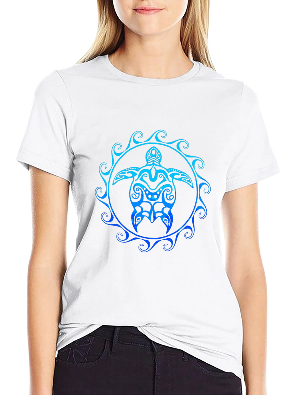 Tribal Turtle Graphic Tee - Black