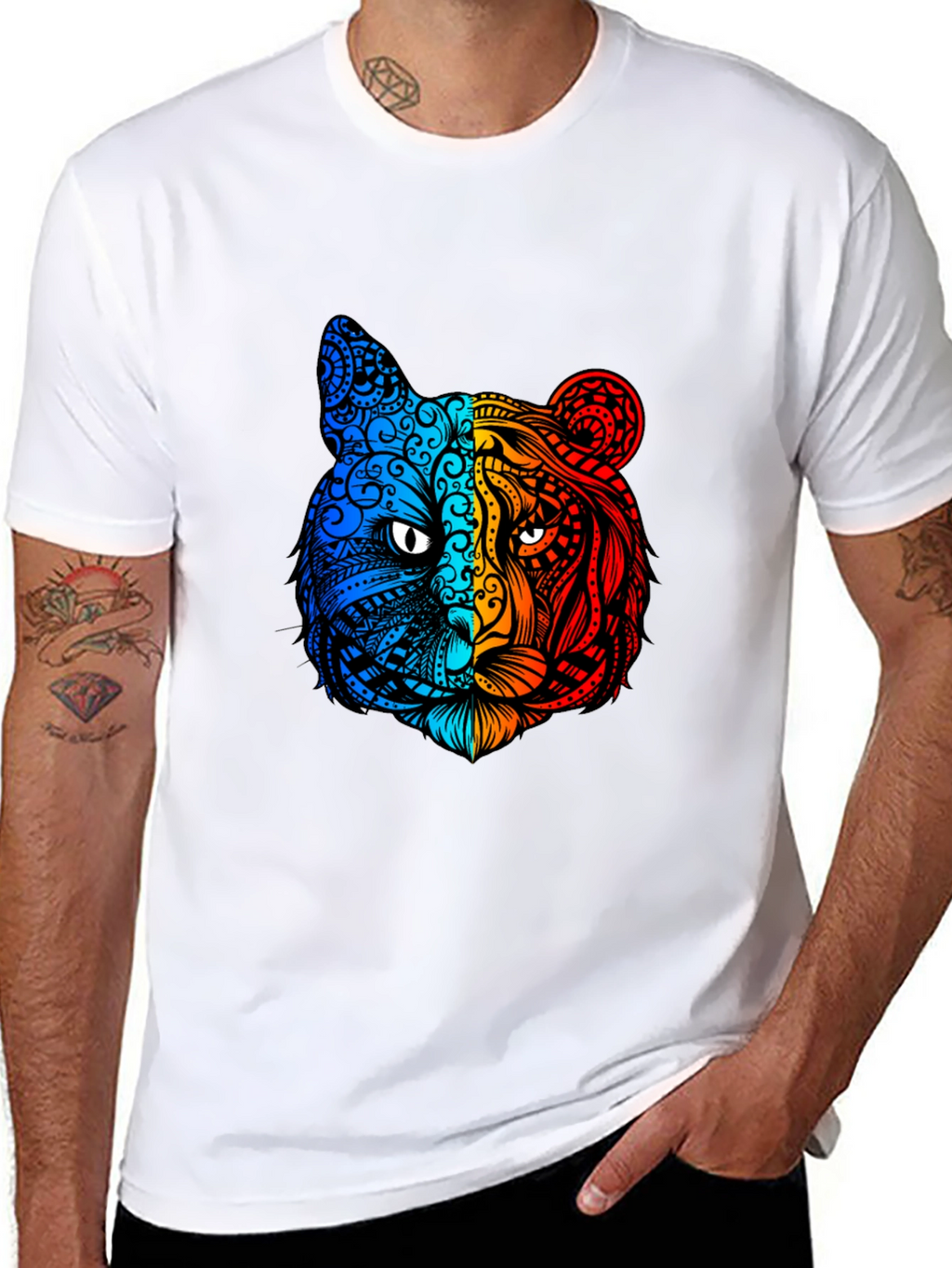 Vibrant Tiger Graphic Tee - Unique Animal Design