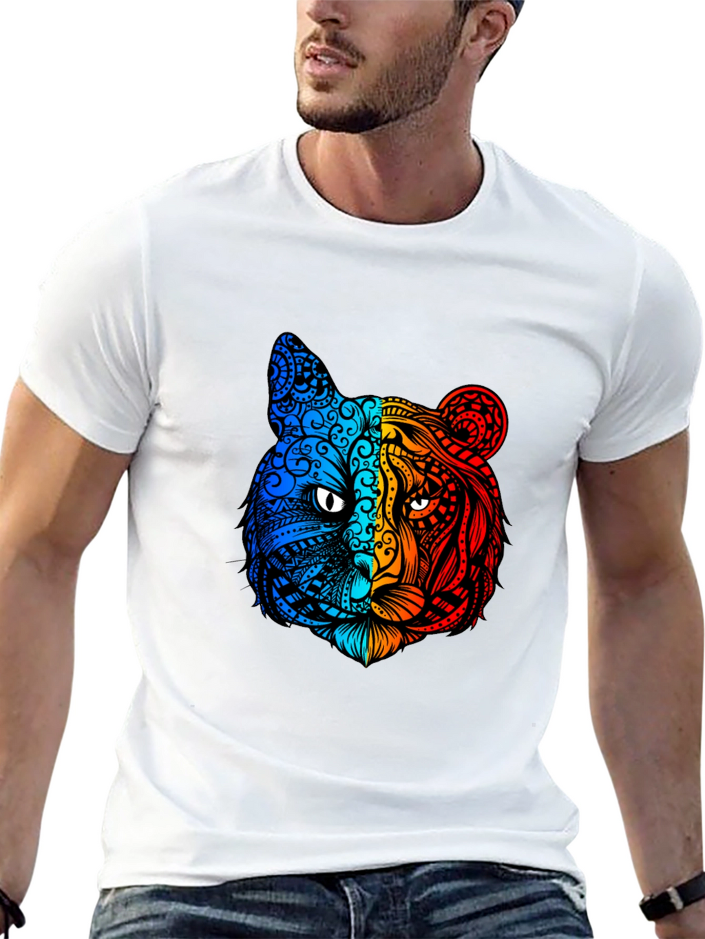 Vibrant Tiger Graphic Tee - Unique Animal Design
