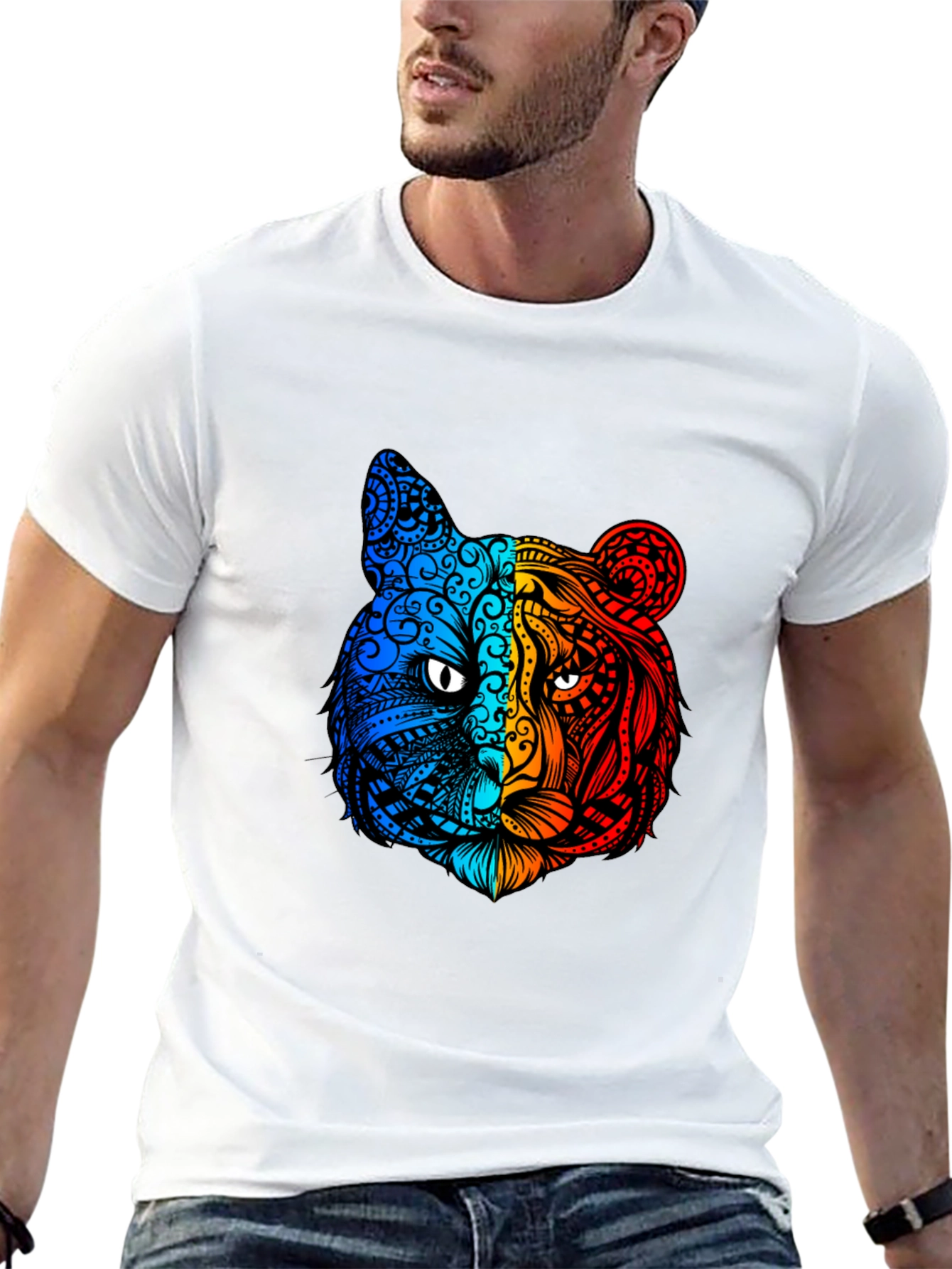 Vibrant Tiger Graphic Tee - Unique Animal Design