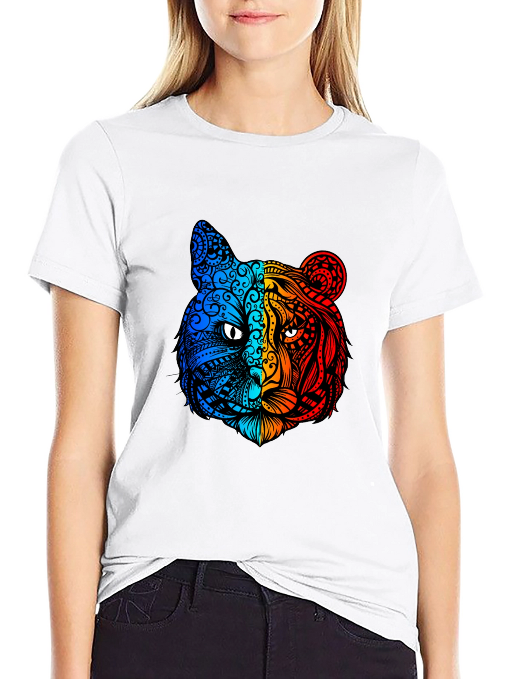 Vibrant Tiger Graphic Tee - Unique Animal Design