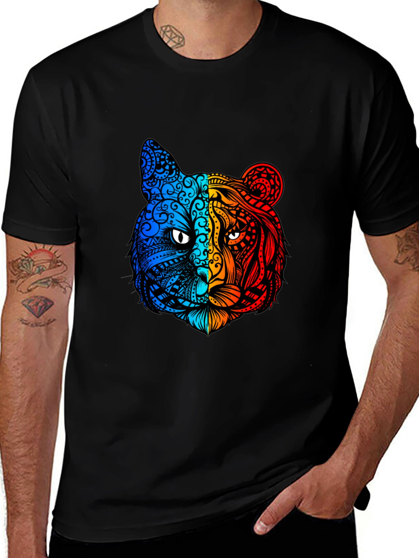 Vibrant Tiger Graphic Tee - Unique Animal Design