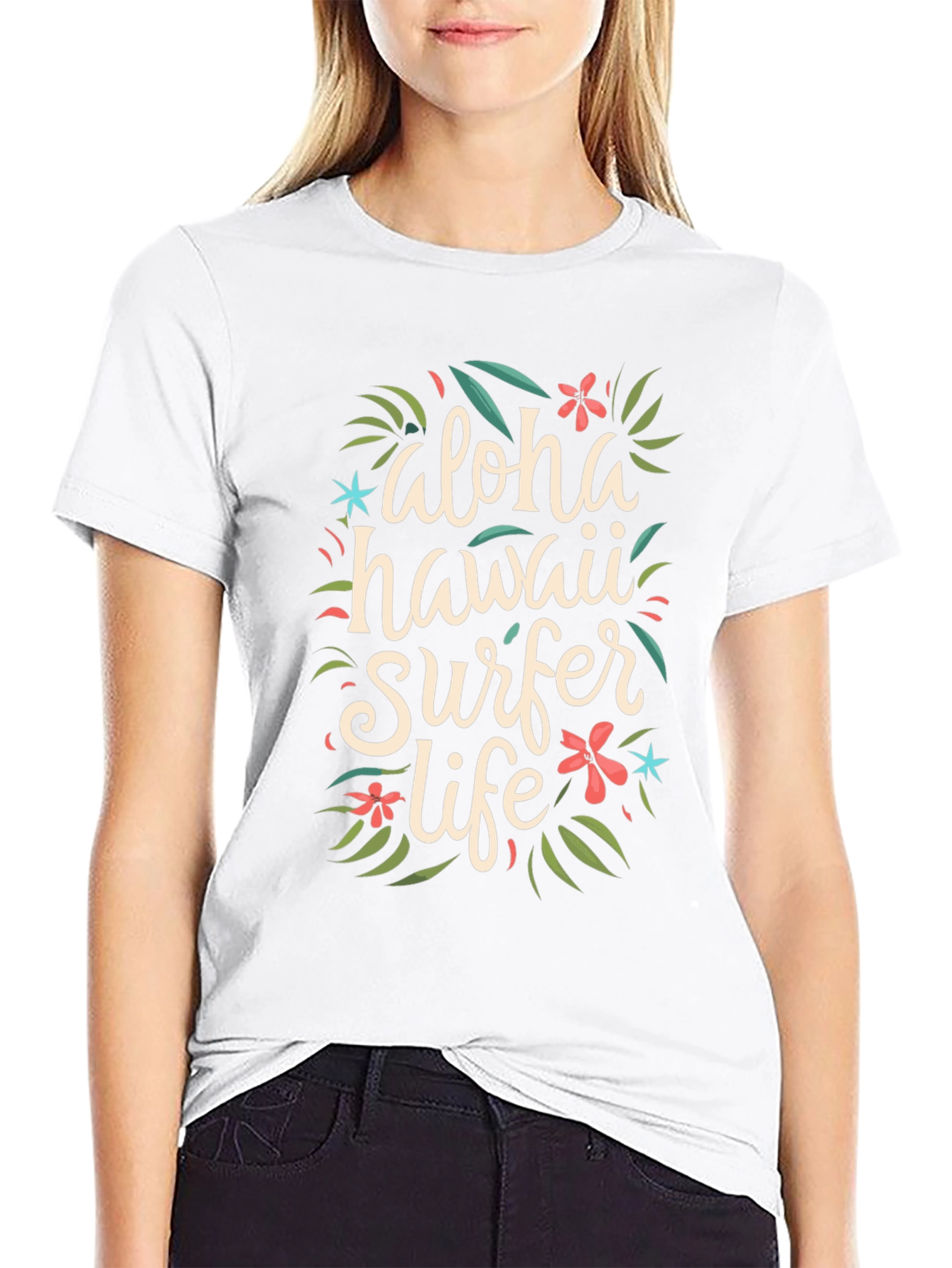 Aloha Hawaii Surfer Life Graphic T-Shirt