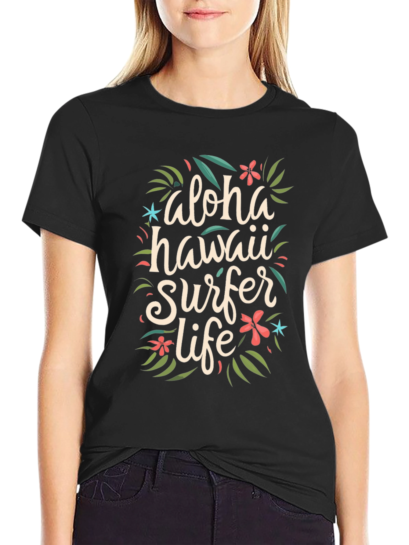 Aloha Hawaii Surfer Life Graphic T-Shirt