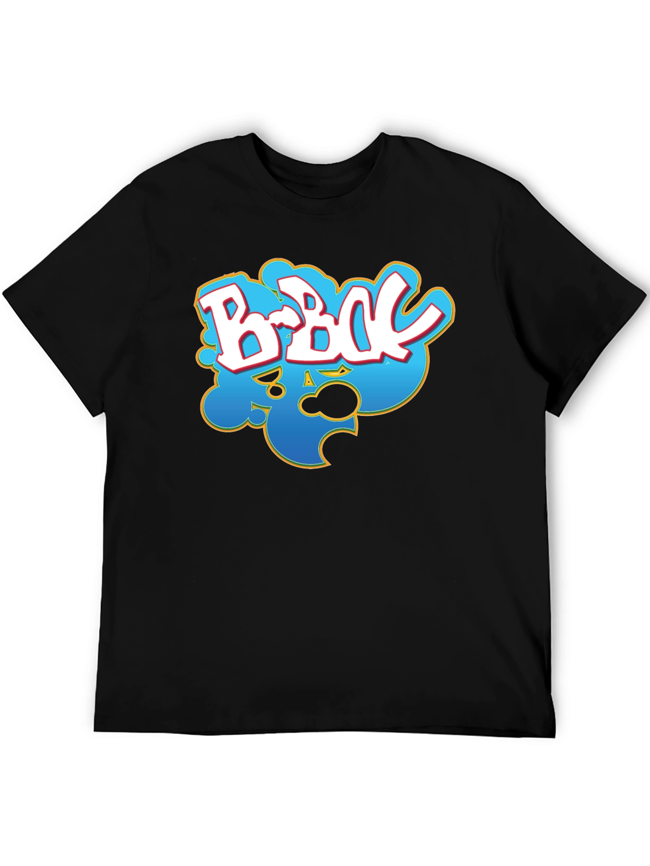 B-B-Q T-Shirt - BBQ Graffiti Style Print Black Tee